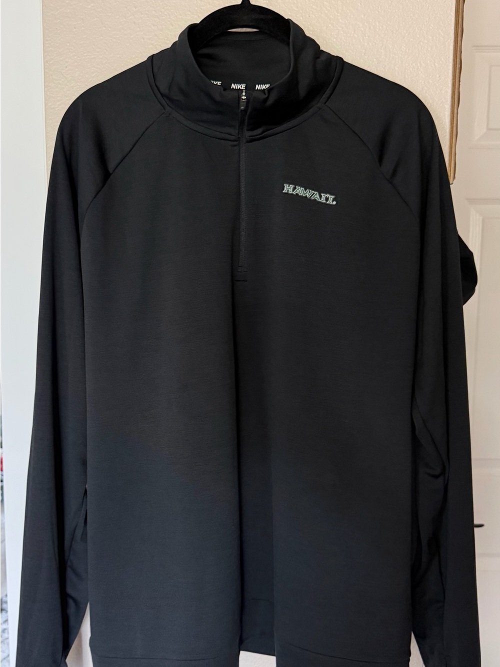 Nike Black Lightweight Half-Zip Pullover Jacket with Hawaii Logo